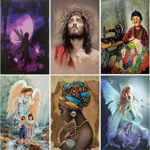 5D Diamond Embroidery Sale Portrait Diamond Painting Full Drill Round Jesus Easter Diamond Mosaic Rhinestones Picture Home Decor
