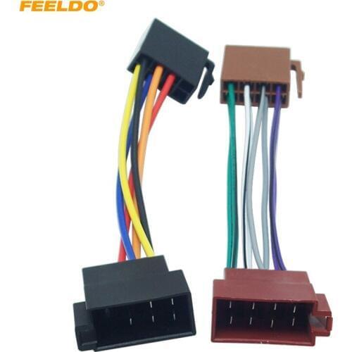 FEELDO Car ISO Radio Plug Adapter Wiring Harness For VW Audio Power & Loudspeaker ISO 2 Heads Male to Female #HQ1954