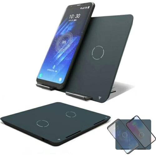 Dual 10W Fast wireless charger Pad For iPhone X XR 8 Plus XS 11 Pro Samsung S10 S9 + S8 Note 9 8 Mobile Phones Qi Charging Stand