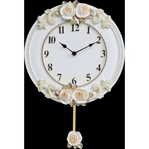 Nordic Large 3d Wall Clock Modern White Creative Flower Silent Wall Watches Home Decor for Living Room Retro Pendulum Clock