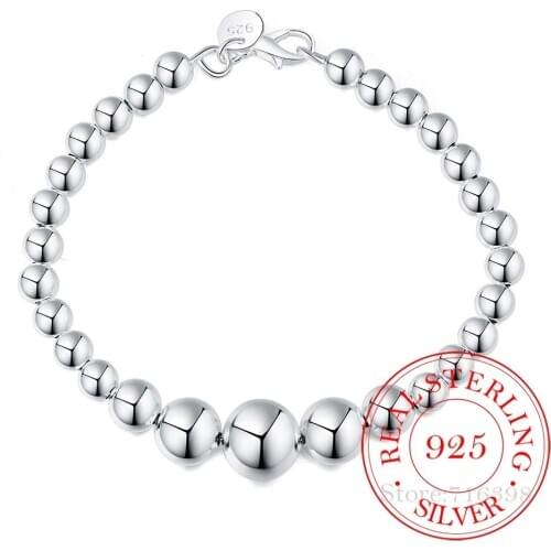 100% 925 Silver Fashion Womens Jewelry Korean Full Heart Bracelet 20cm For Women Girl Men 2020 Hand Chain Wristband Pulseira