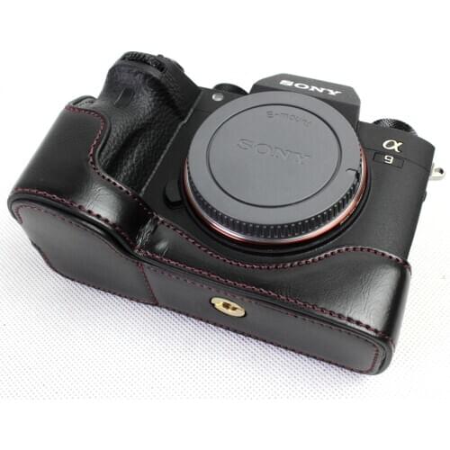 Black/Coffee/Brown High Quality PU Leather Half Camera Bottom Case Bag Cover For Sony Alpha A9 ILCE-9 With Battery Opening