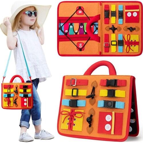 Kids Montessori Toys Baby Busy Board Buckle Training Essential Educational Sensory Board For Toddlers Ntelligence Developing