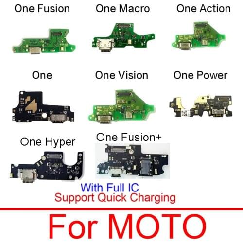 Charging USB Jack Port Board For Motorola Moto One Action Power Vision Fusion Macro C Plus Charger Micro Dock Flex Cable Board