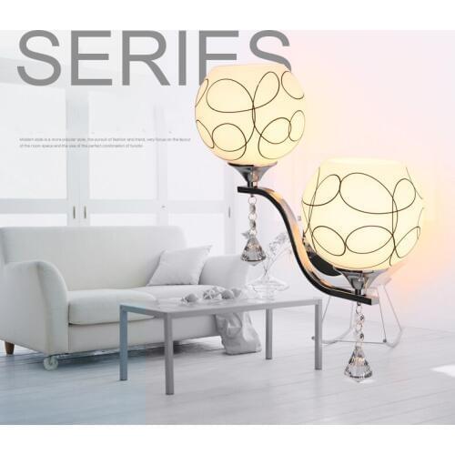 Classic Vintage Crystal wall light Bedside Silver ball crystal Wall Lamp 110V 220V crystal wall sconce 2* 5Watt with pull switch