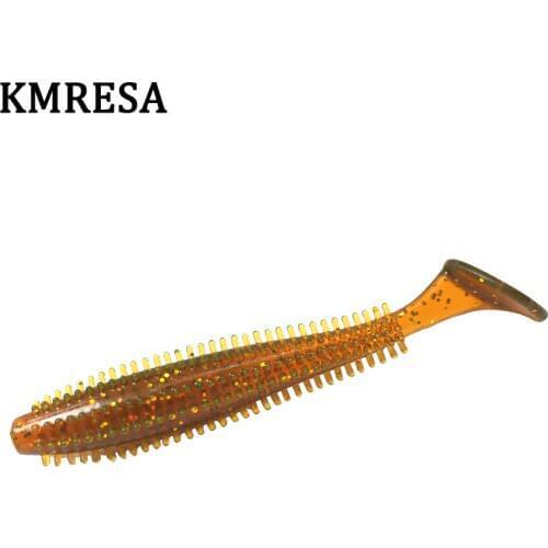 KMRESA 6pcs 90mm/4.2g Shad Worm Silicone Soft Bait professional Lure wobbler fishing soft lure for bass Baits Carp For Fishing