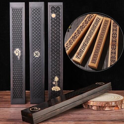 1PC Retro Natural Wooden Carving Flower Incense Censer Joss-stick Inserted Holder Ash Catcher Aromatherapy Home Decor Crafts