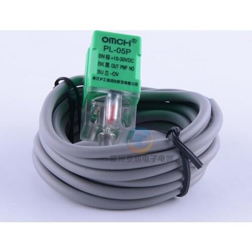 Omch HGM metal square proximity switch PL-05P inductive sensor DC PNP three wire DC12V 24 V 5MM