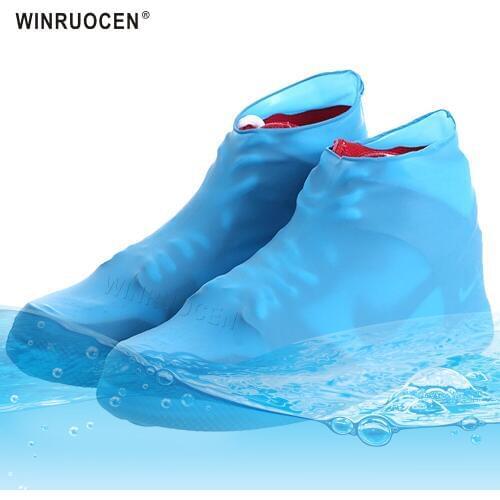 Reusable Latex Waterproof Rain Shoes Covers Slip-resistant Rubber Thicken Rain Boot Overshoes Anti-slip Boot Protector Covers