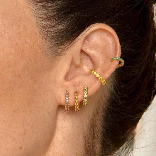 Fashion Simple Color Zircon Earrings Earrings Earrings Charm Women Earrings Hip Hop Rock Party Accessories Wedding Jewelry