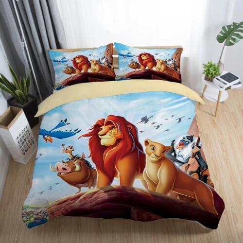 Animals Simba Lion King Comforter Cover Bedding Sets Pillowcases Twin Full Queen King Bedroom Decoration Duvet Cover Set 3pcs