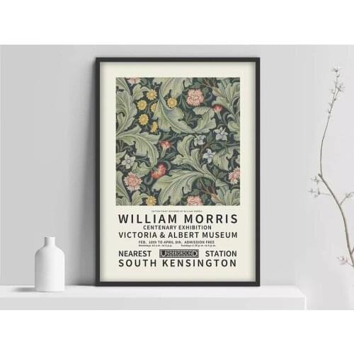William Morris poster, William Morris Exhibition poster, Flower pattern, Flower poster, Art Printi Matisie poster