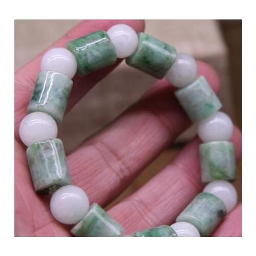 Certified Natural Green Grade A Jade Emerald Bead Bracelet Bangle