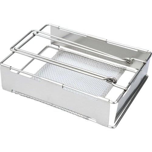 Foldable Stainless Steel Toaster Plate Portable Stainless Steel Hiking Bread Plate