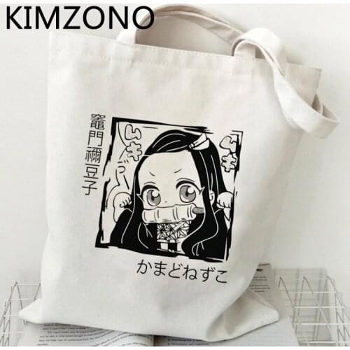 Demon Slayer Kimetsu No Yaibanezuko shopping bag tote eco bolsa bolso bolsas de tela bag string reciclaje bolsa compra cabas