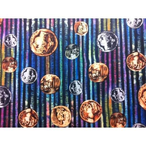 Apparel sewing fabric african fabric coin painting print dress print dress animal print silky fabric