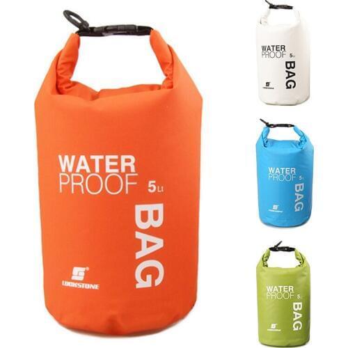 2L 5L Waterproof Dry Bag Water Resistant Swimming Storage Bag Camping Rafting Storage Bucket with Adjustable Strap