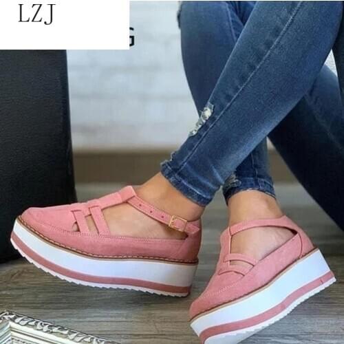 New Women Shoes Sneakers Buckle Platform Sneakers Womens Shoes Casual Lace Tenis Feminino Zapatos De Mujer Sandals Women