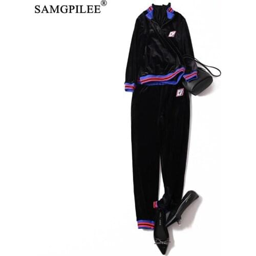 2021 Spring And Autumn Hooded Gold Velvet Hot Rhinestone Sweatshirt Elastic Waist Cropped Pants Set Casual Two Piece For Women