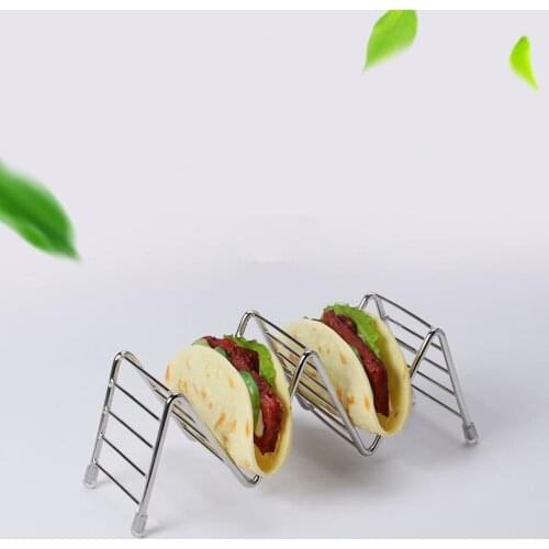 1PC Taco Holder Stand Rack Stainless Steel Wave Mexican Food Rack Pizza Tool Restaurant Food Show Kitchen Tools QA 044