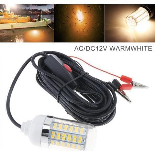 15W 12V Fishing Yellow Light 108pcs 2835 LED Underwater Fishing Light / Lures Fish Finder Lamp Attracts Prawns / Krill / Squid