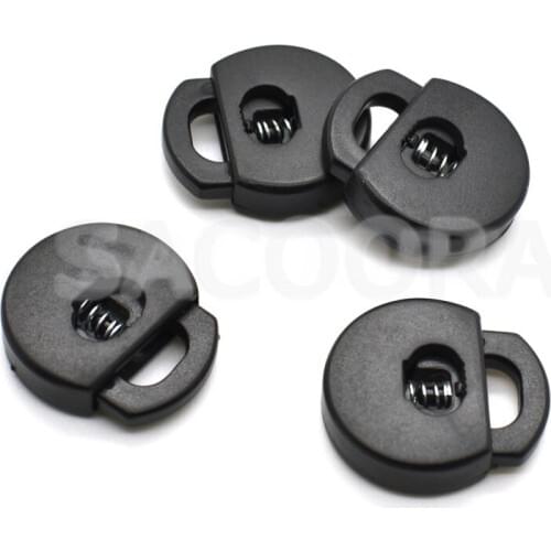 25pcs/pack Cord Lock Toggle Stopper Plastic Black For Garment Accessories Free Shipping
