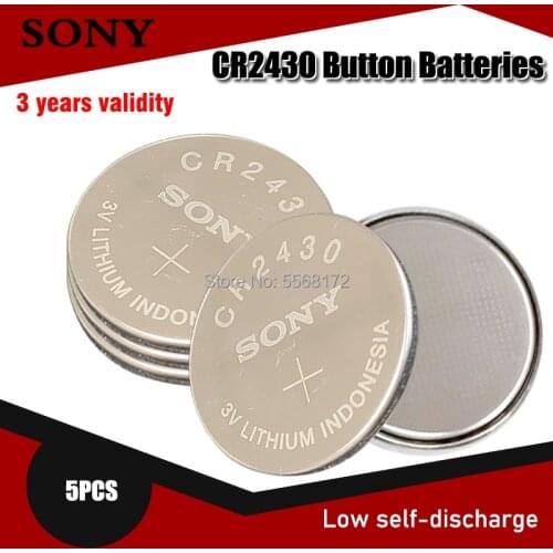 5pcs 100% Original Sony CR2430 DL2430 CR 2430 3V Lithium Battery For Smart Watch Headphone Toy scale Pedometer Button Coin Cell