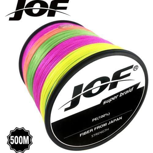 500M Brand JOF Japan Quality Multifilament 100% PE Braided Fishing Line Fishing Braid