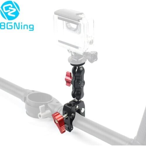 Aluminum DSLR Camera Magic Arm Dual 1/4" Ball Head Mount Handlebar Super Clamp for Hotshoe Monitor Tripod Rig for Canon Nikon