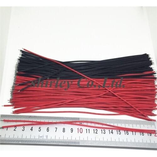 Free shipping 100pc 20CM solder wire copper wire 300V/80C electronic cable 20CM Black&Red high quality 1007 24AWG