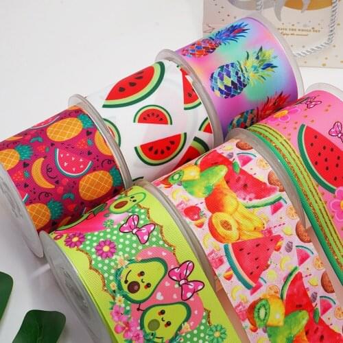 Free shipping 3 Inch 75 mm Cartoon Printed Grosgrain Ribbons for Bows Craft Suppliers 52637