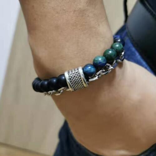 Tiger eyes Bracelet stone with Natural Frosted Agates Stone Mans Fashion style Everything is new Jewelry