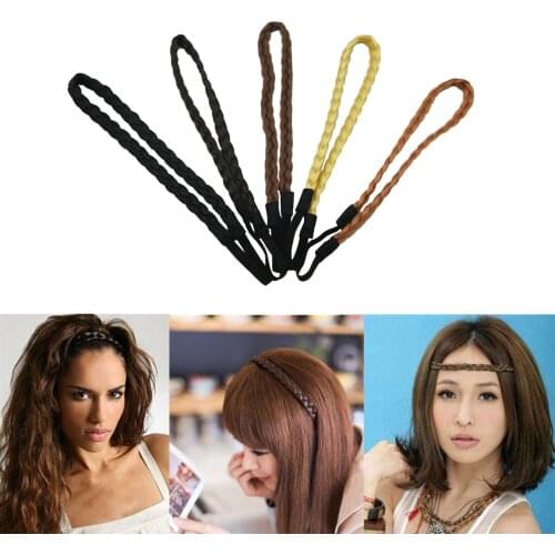 Dohemian Wig Head Band New Fashion Plait Headwear Dance Docration Rope Elastic Pigtail Braid Hair Accessories XC0428134