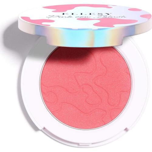ELLESY Brand Matte and Shimmer textures face blush pink color compact powder blush makeup palette Honey Vitamin E nourish skin