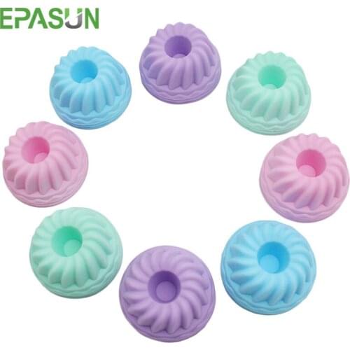 EPASUN 12pcs Mini Pumpkin Silicone Molds Cupcake Baking Cups Cake Reusable Muffin Mold for Jelly Nonstick Fancy Dessert Mold