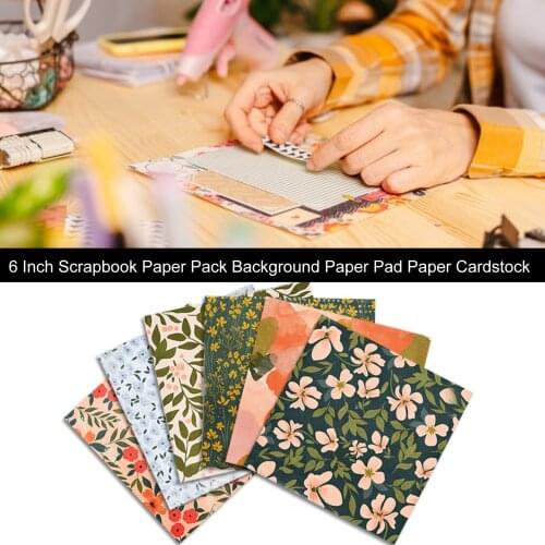 Background Paper Pad 24 Sheets 6 Inch Scrapbook Paper Pack DIY Photo Album Cardstock Gift Box Packaging Hand Account Origami