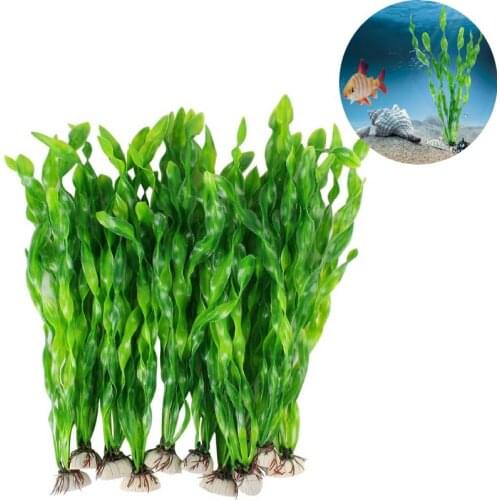 10PCS Artificial Seaweed Water Plants Plastic Aquatic Grass Green Fish Tank Plant Background Decoration For Home Office Aquarium