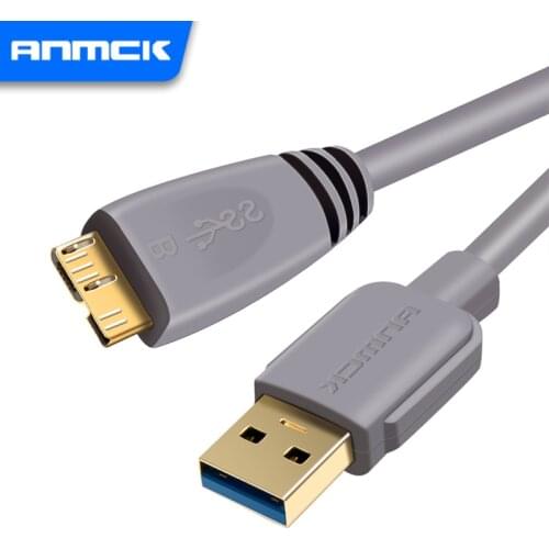 Anmck USB 3.0 Data Cable USB Standard Interface to B Data Line Micro Cable For Laptops Hard Disk Camera Smart TV Computer
