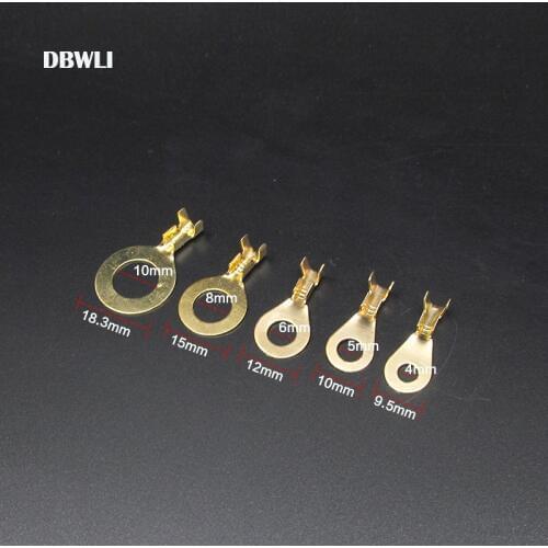 Cable Lugs Brass Ring Cable Lugs Ring Eyes Copper Crimp Cable Connector Wire Terminals M3 M4 M5 M6 M8 M10