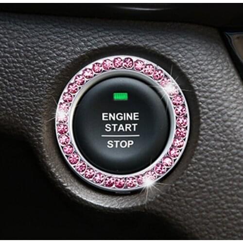 Car Interior One-Key Engine Start Stop Ignition Push Button Decorative Diamante Ring for Lexus ES250 RX350 330 ES240 GS460 CT200
