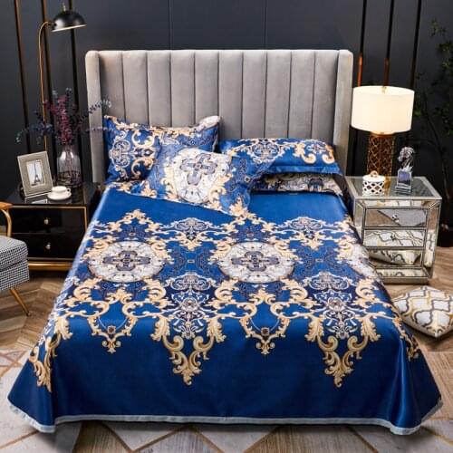 Summer Mat 1 pc Bed Sheet+2 pillowcases for Summer Ice Cool Fabric Sheets Bed Sheet for Double Bedding