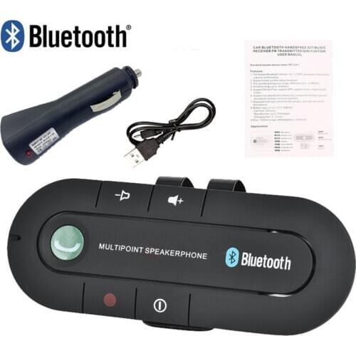 Multipoint Speakerphone 4.1+EDR Wireless Bluetooth Handsfree Car Kit MP3 Music Player for IPhone Android Dropship Hot
