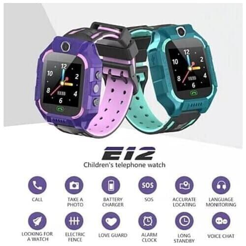 Multi-language E12 smartwatch phone GPS/LBS position smartwatch android for kid
