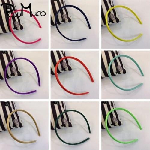 Powmuco 5pcs/lot Fashion Childrens Hair Hoop Infant Solid Color Elastic Hairband DIY Materials Accessories Baby Girls Headwear