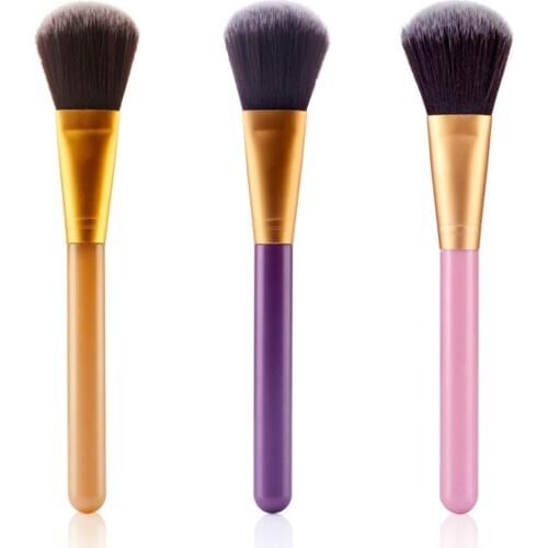 Wholesale 500pcs New Plastic Handle Daily Makeup Cosmetic Brush Single Blusher Universal Powder Foundation Brush Free Shipping