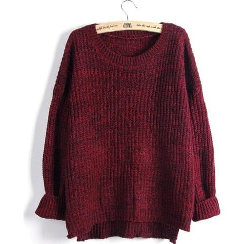 Autumn Winter Womens Pullover Korean Vintage Fashion Crop Top Clothes Sweater Solid 4Colors New Fashion Free Shipping