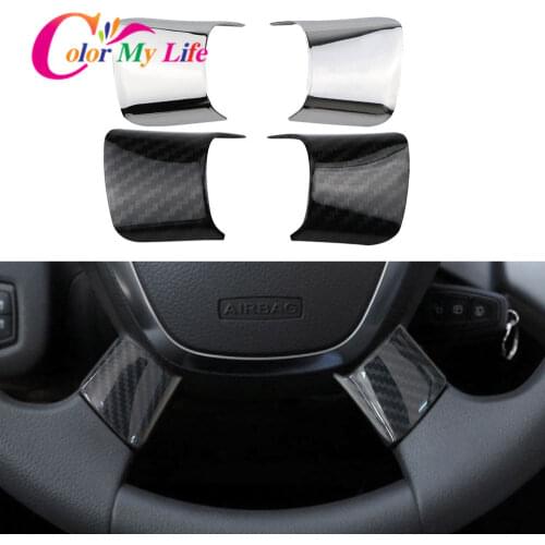 Color My Life ABS Chrome Steering Wheel Cover Sequin Trim Sticker for Ford Focus 3 Mk3 Kuga Escape 2012 2013 2014 2015 2Pcs/Set