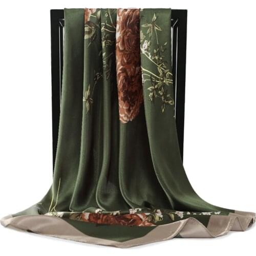 2020 luxury brand New Style 90*90cm Bandana Headscarf Silk Scarves Women Fabrics Wholesale foulard shawl pareo wrap bandanna