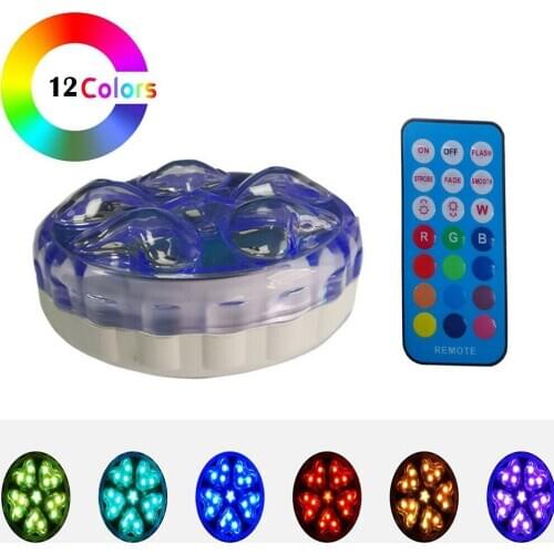 Underwater LED Colored Lights IP68 Waterproof RGB Lamps for Pond Fountain Aquarium Swimming Pool Lighting with Remote Control