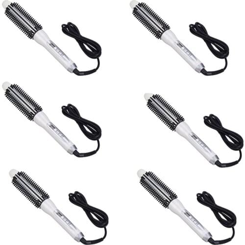 Professional Ceramic Hair Curler Straightener Hot Heat Comb Electric Lcd Hair Brush Curling Comb Round Large Roller Waver